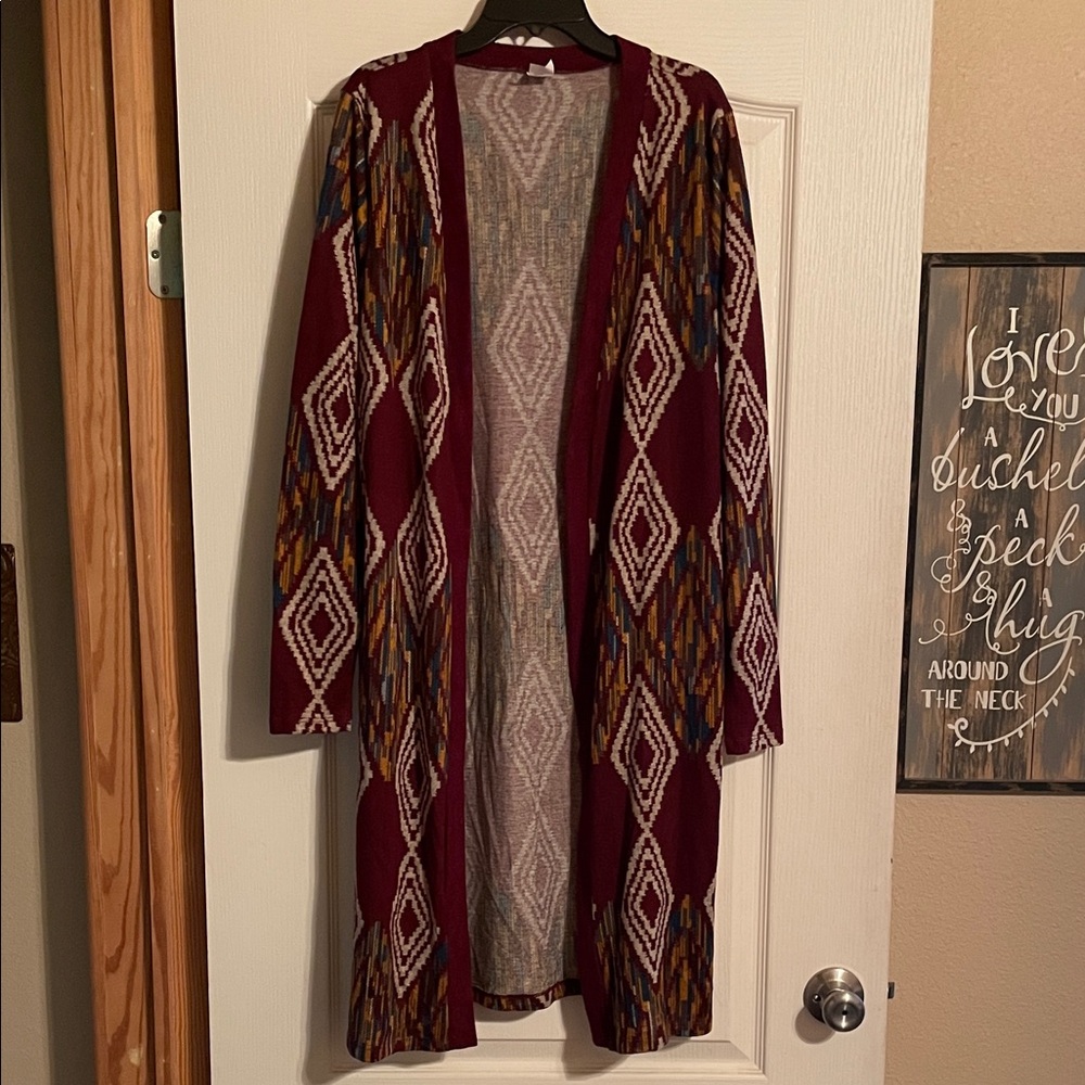 Women's Burgundy Patterned Sweater